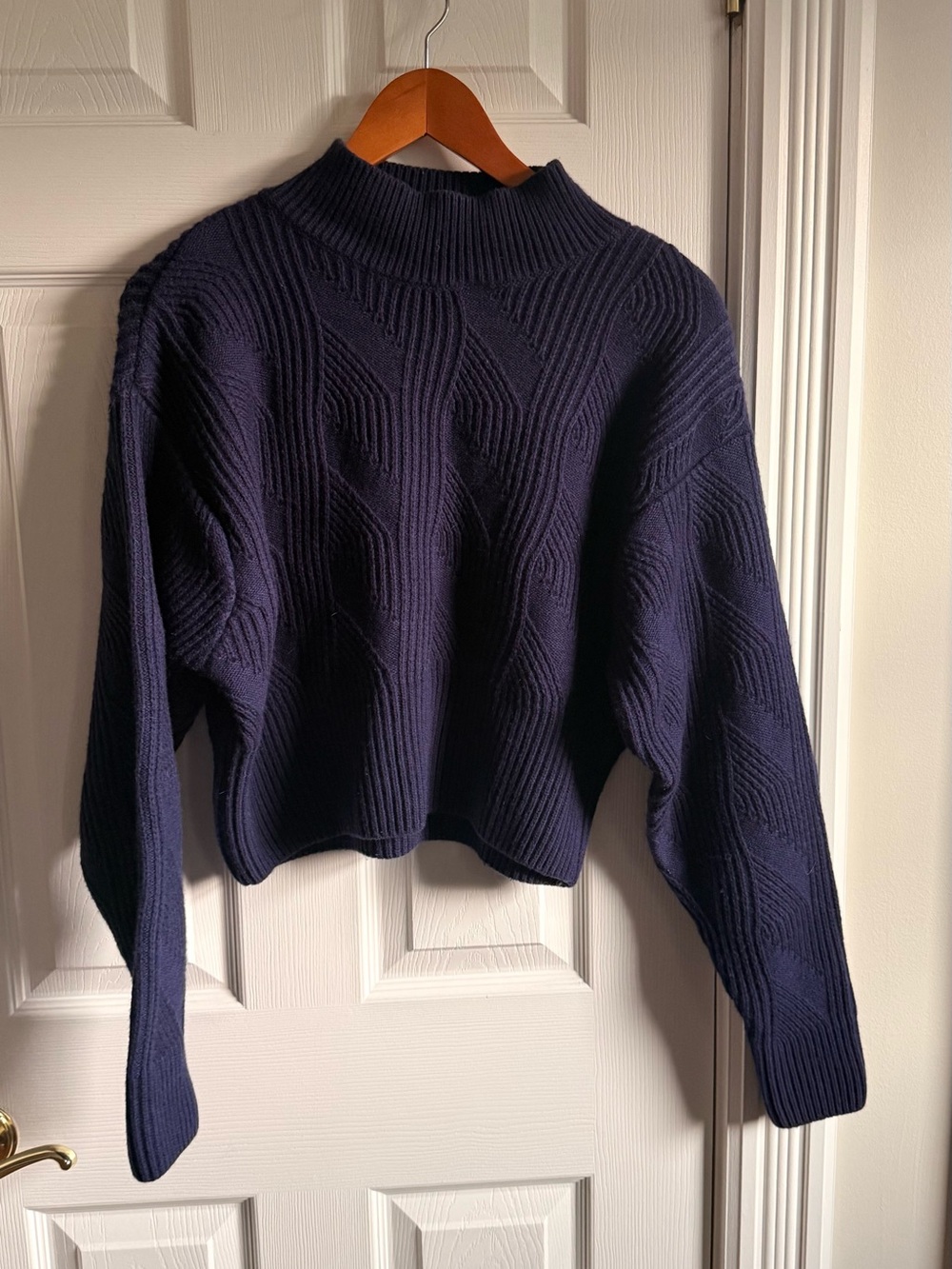 Other Stories Textured Knit Sweater — Navy/Purple